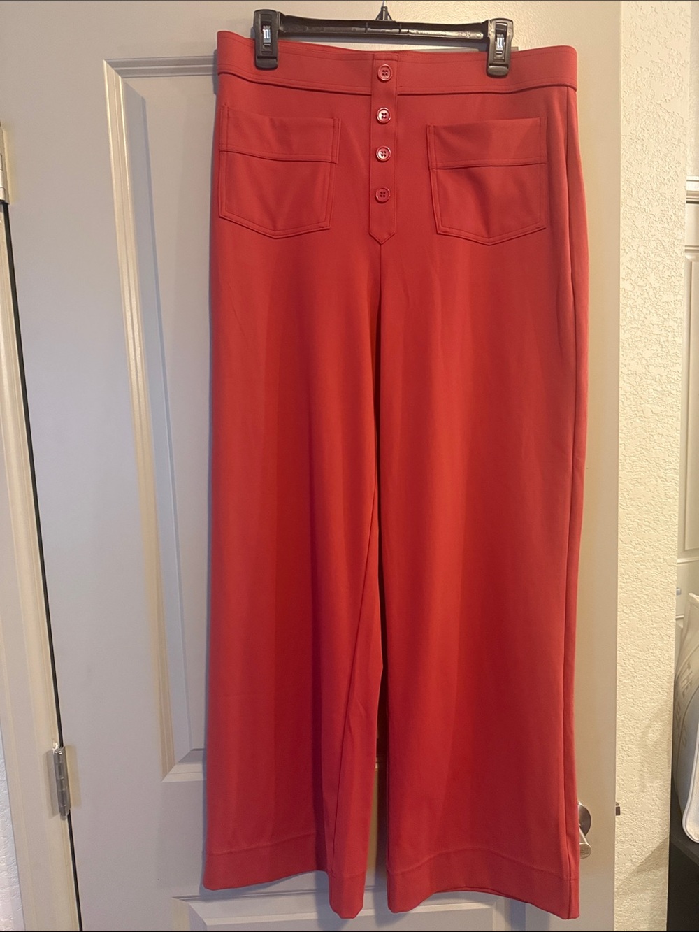 Halara Wide-Leg High-Rise Button Front Pants - Burnt orange